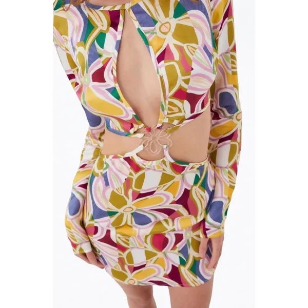 NWT For Love & Lemons Thora Long Sleeve‎ Cut Out Mini Dress Sz Small $278 - Image 5