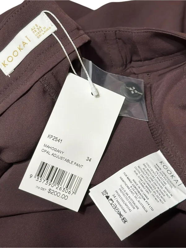 KOOKAÏ Opal Adjustable Wide-Leg Pants, Mahogany, FR34/US2 - Image 9