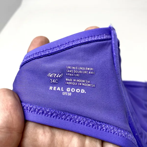 Aerie Purple Real Good Unlined Underwire Classic Summer Bikini Top 34C - Image 5