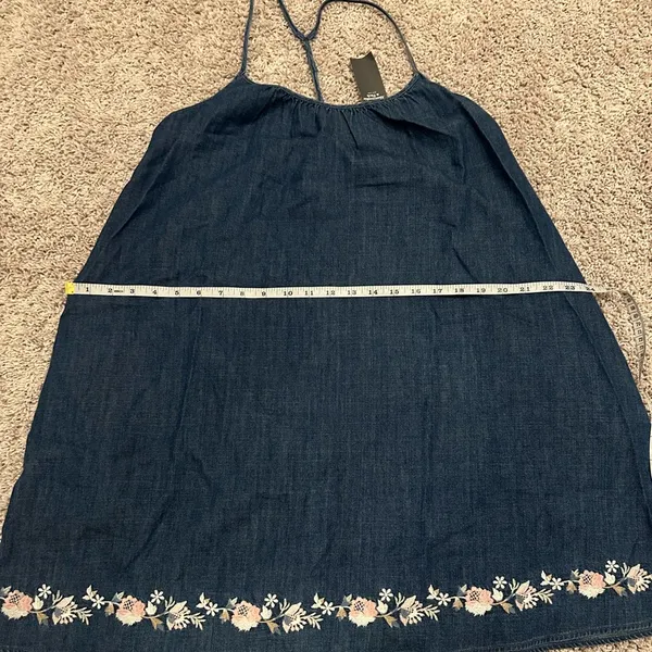 NWT Abercrombie & Fitch Denim Halter Dress Sz L - Image 9