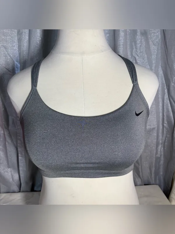 Nike Gray Double-Strap Low-Impact Sports Bra - Image 11