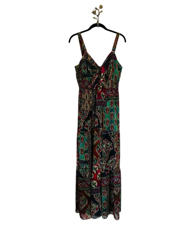 Signature Multicolor Tiered Maxi Dress Flowy Boho Resort Wear Summer Size 12 - Image 4