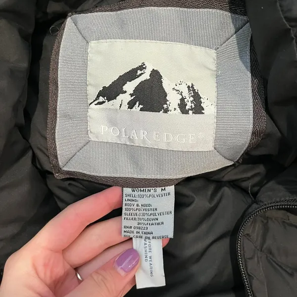 Polar Edge Down Puffer Jacket Size Medium Women's Black Feather Filled Coat - Image 7