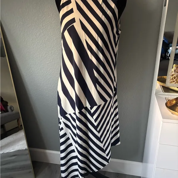 Ralph Lauren Asymmetrical Black and White Dress - Image 2