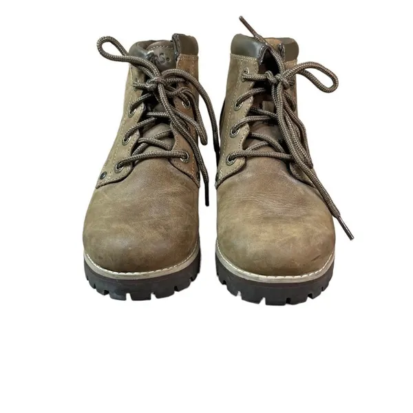 ‎Skechers Brown Leather Lace Up Ankle Boots - Image 2