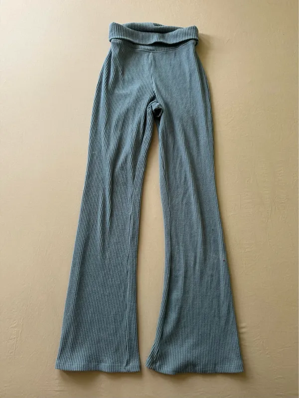 Wild Fable Rib Knit High Waisted Flared Leggings - Image 2