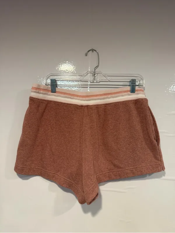 Cozy Mauve American Eagle‎ Terry Cloth Lounge Shorts with Pink Trim - Image 3