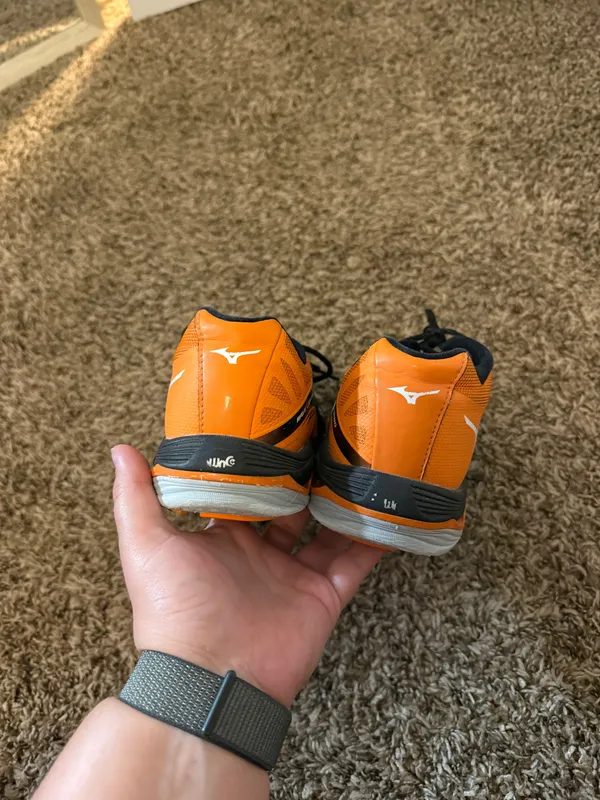 Mizuno Wave Lightning Volleyball Shoes Orange Black - Image 6