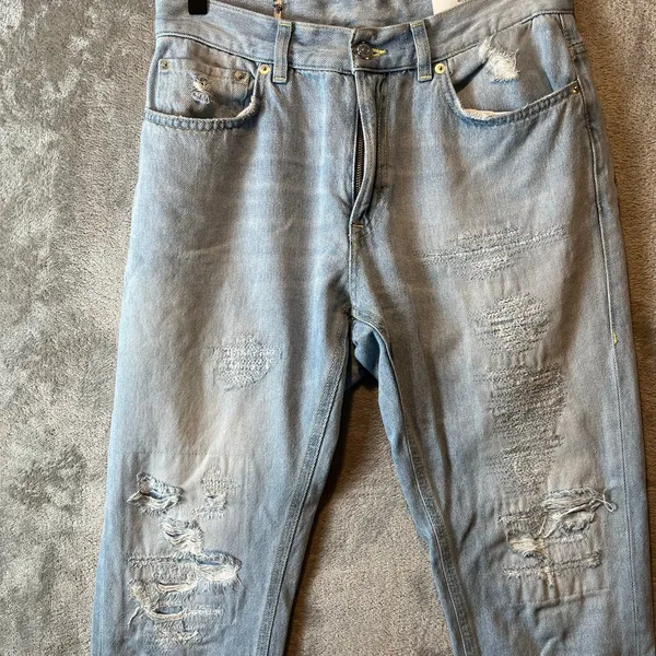 Dondup Distressed Mila Carrot Fit Jeans Light Wash Size 30‎ X 28” - Image 2