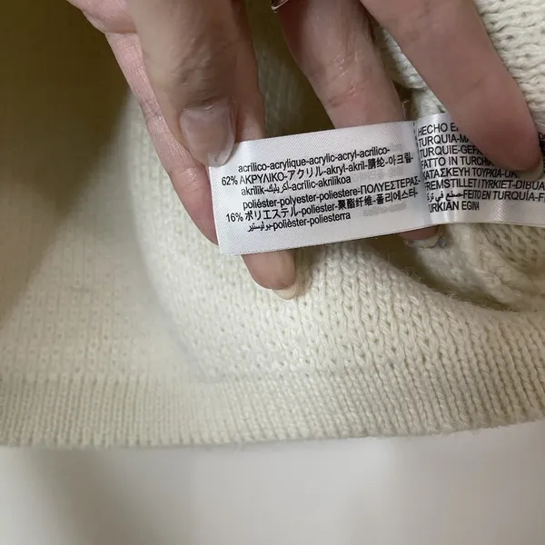ZARA ivory cream acrylic knit cardigan gold button sweater size Small - Image 4