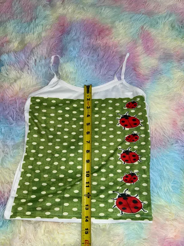 Lady Bug Polyester Tank Top Green - Image 4