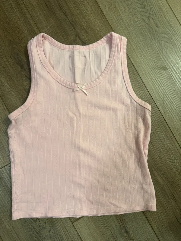 Daily Drills Pink Pointelle Tank - Image 3