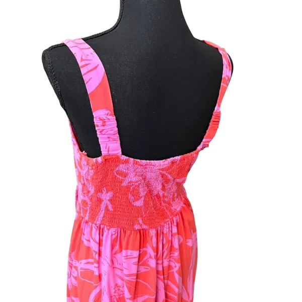 Goa Beachwear by japna Orange pink floral island vacation resort wear maxi dress - Image 7