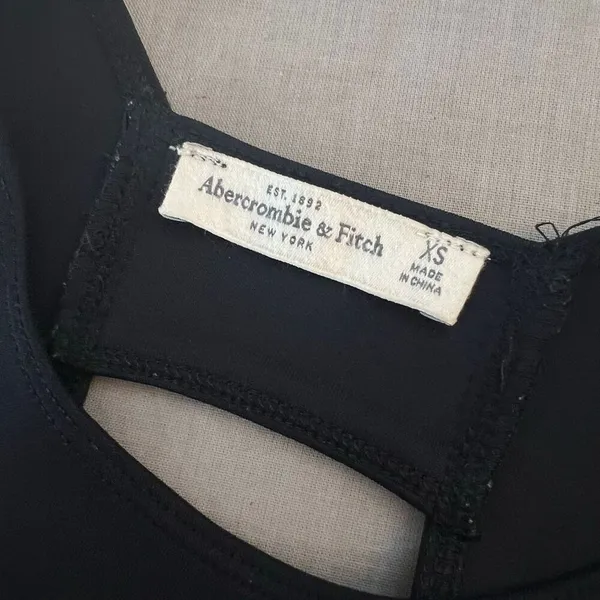Abercrombie & Fitch Black Neoprene Cut Out Sleeveless Skater Mini Dress Size XS - Image 7