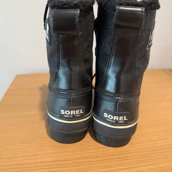 SOREL 'Tivoli' Waterproof Black Sparkle Winter Snow Boot Size 8 - Image 3