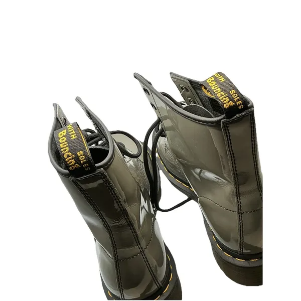 Doc Dr. Martens 1460 YS 8-Eye Gray Patent Leather Combat Boots Women's UK 6 US 8 - Image 13