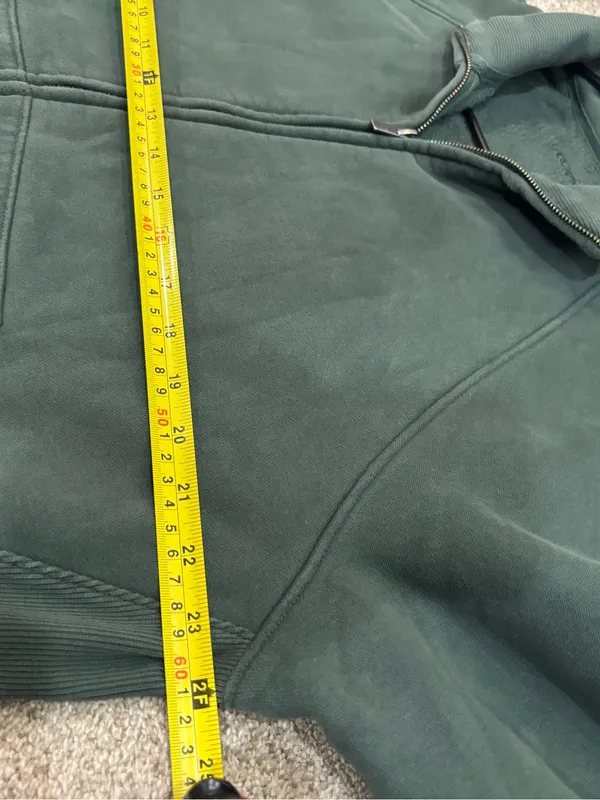 Vuori Restore Double Zip Sweatshirt Jacket in Agate Green Large Organic Cotton - Image 6