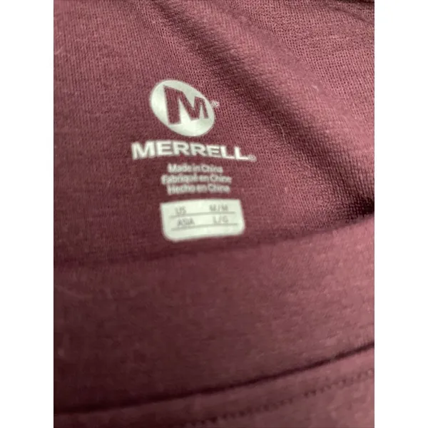Merrell Womens Dress‎ M Long Sleeve Pull Over Casual Burgundy Minimal - Image 4