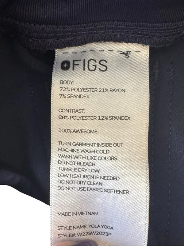FIGS - Yola Skinny Scrub Pants Navy High Waisted Stretch Jogger Style Size SP - Image 7