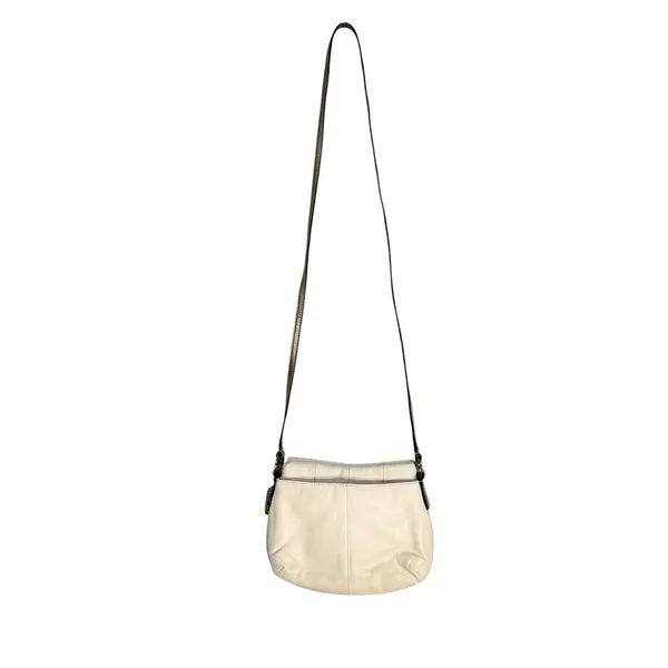 Coach Cream Leather Flap Buckle Crossbody Bag‎ Gold Accents - Image 5