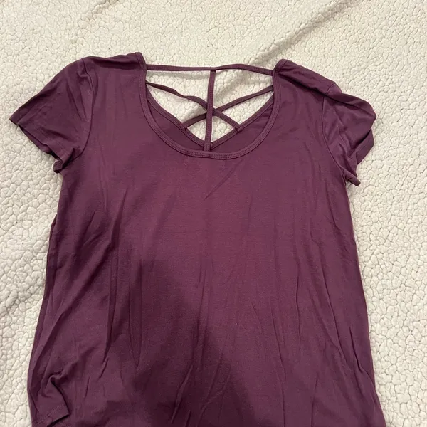Women's Purple Crisscross Back Top - Image 2