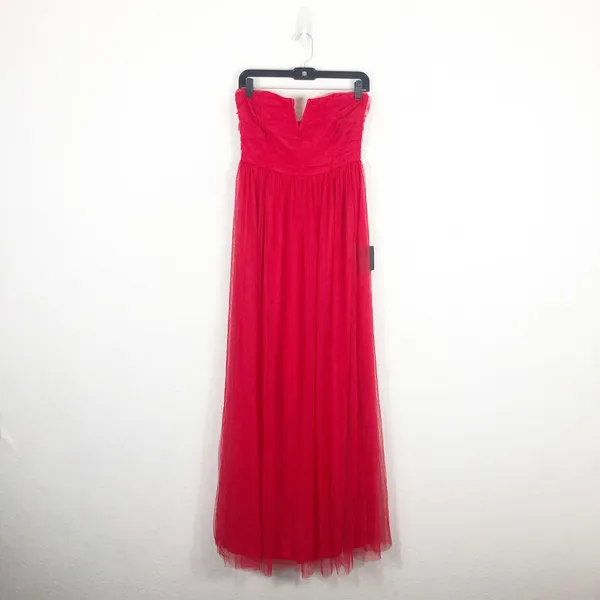 NWT Lulus Queen Behavior Maxi Dress Size Medium Red Tulle Strapless Gown Vday - Image 4