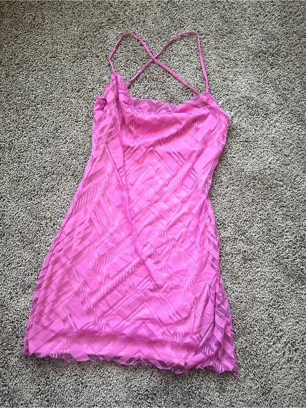 Le Lis Pink Mini Slip Dress - Image 2