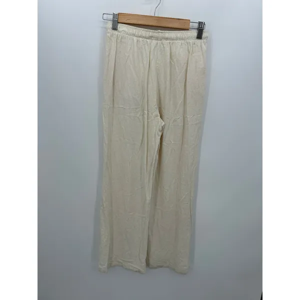 Blenca‎ Womens Cream Linen Blend Loose Fit Pants Women Sz S Boho Coastal Minimal - Image 2
