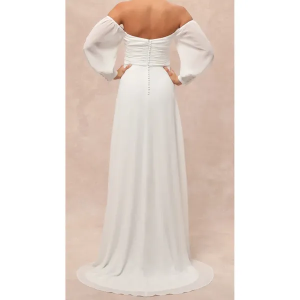 NWT Lulus Adorna White Off-the-Shoulder Maxi Dress Size XL‎ White Sleeves - Image 2