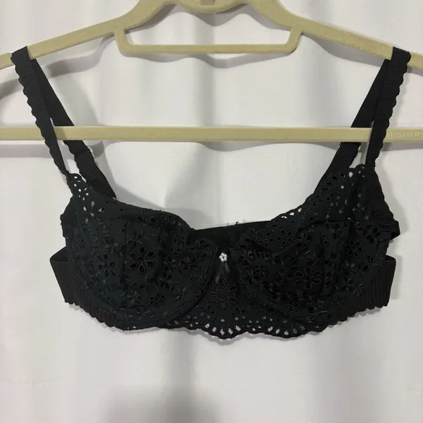 For‎ Love And Lemons Sophie Eyelet Bra Black Romantic Feminine Dainty Small - Image 4