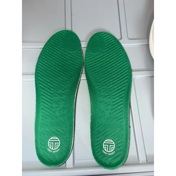 Tory Sport Bubble Sock Sneakers Cream Green Navy Knit Slip On Trainers - Image 9