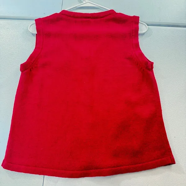 Vtg holiday Faire‎ pink Christmas Vest Women M L Holly Candy Cane Applique chic - Image 5