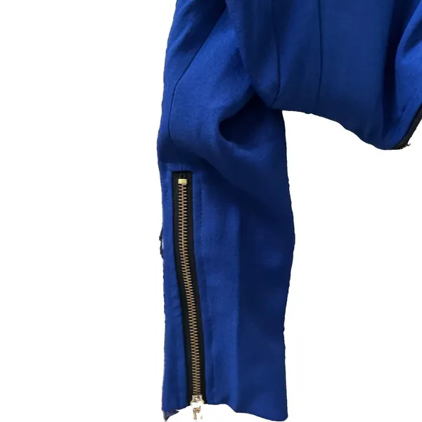 Angel Made In Italy Cobalt Blue Zip Blazer Size Small Boutique - Image 9