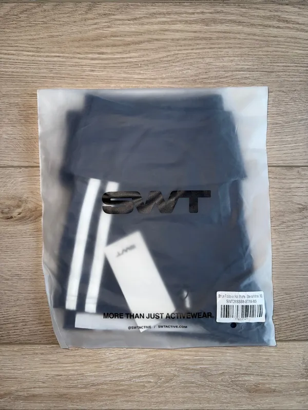 SWT Active Stripe Foldover Hot Shorts Size XS - Image 2