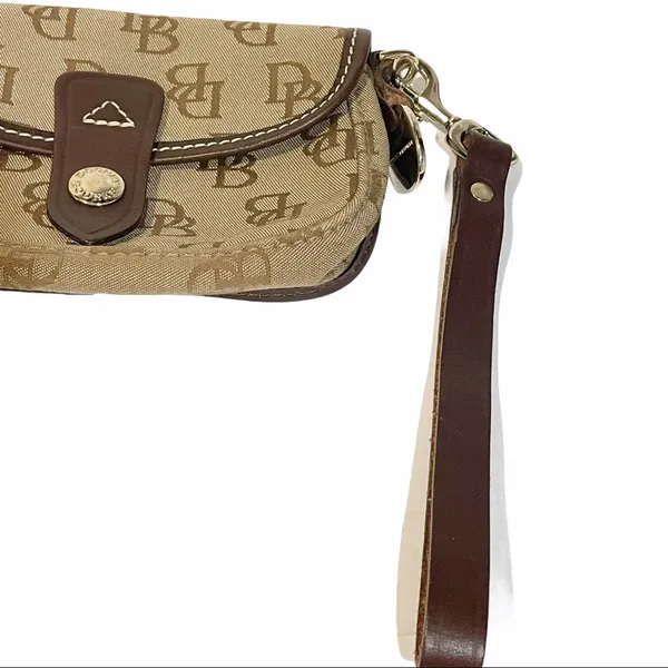Dooney & Bourke Brown Accessory Snap Pouch Wristlet‎ - Image 3