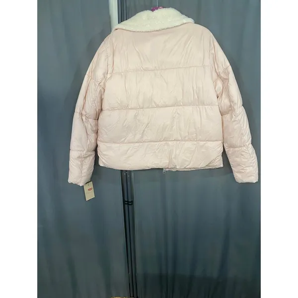 Levi's Faux-Sherpa-Lined Bomber Puffer Jacket XL- soft pink - Image 6