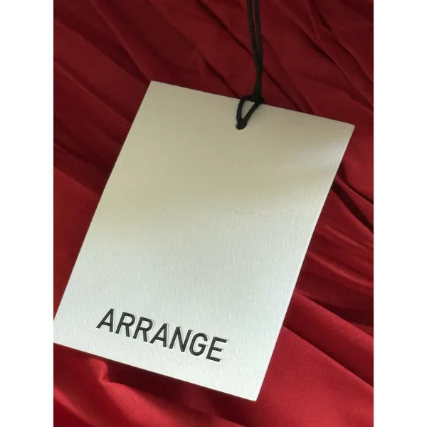 Arrange ASOS NWT One Shoulder Maxi Gown Dress Size 4 US Red Ruched Slit Formal - Image 7