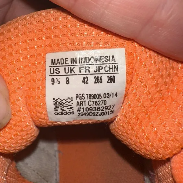 Adidas "Duramo 6" Gray/Orange‎ Running Shoes. Women's 9.5 - Image 7