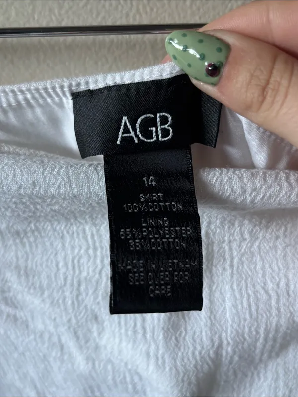 AGB White Flowy Cotton Maxi Skirt - Image 4