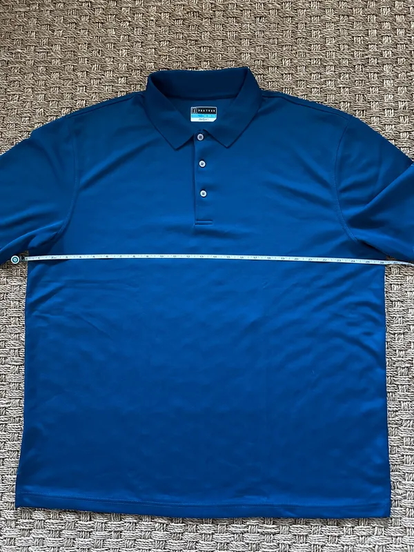 PGA TOUR Men’s Polo Shirt XXL Teal Blue Airflux Performance Golf Polo - Image 5