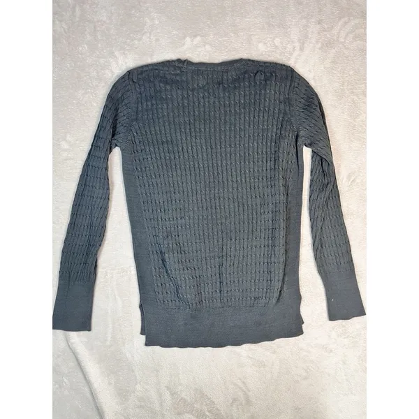 Pact Gray Cable Knit Sweater Women’s M Organic Cotton Pullover Boxy Tunic - Image 7