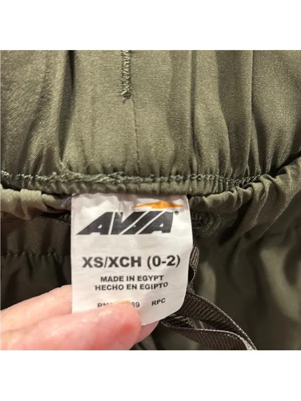 Avia Olive Green Elastic-Waist Drawstring Shorts - Image 2