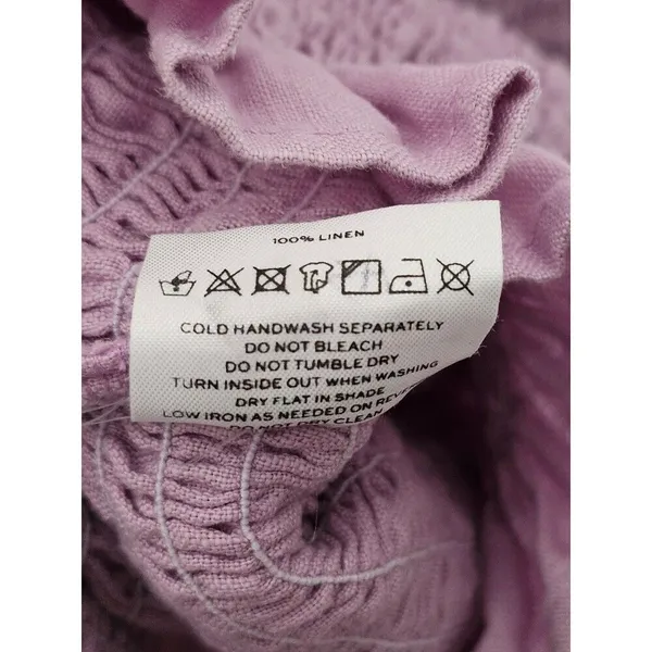 Faithful the Brand Annibelis Linen Mini Dress‎ Lilac Puff Sleeves Size Small - Image 7