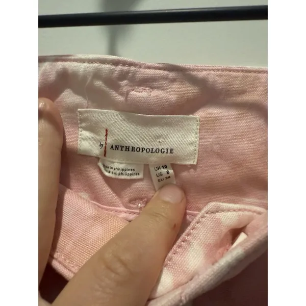 Anthropologie Maeve Pink Tie Dye Straight Leg Pants Women's Trouser 6 Small - Image 5