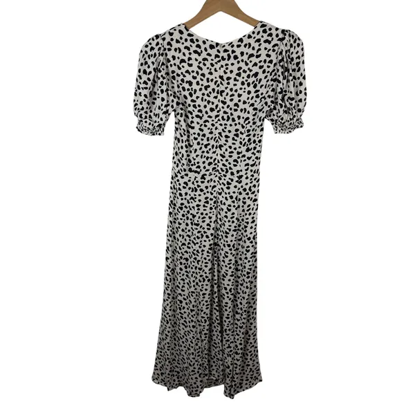 Reformation Dalmatian Printed Slit Midi Dress Size 0 Feminine Chic Lightweight - Image 7