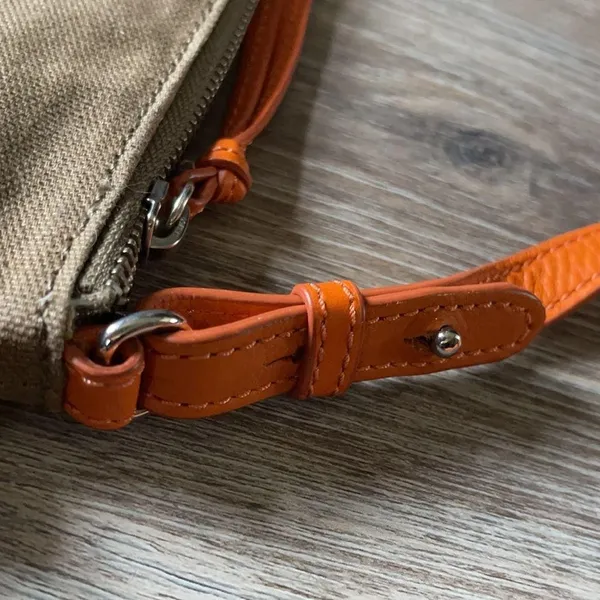 Leather Beaded Handbag Orange - Image 7