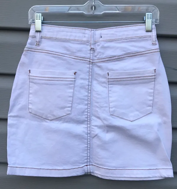 Nasty Gal White Denim Mini Skirt - Image 2