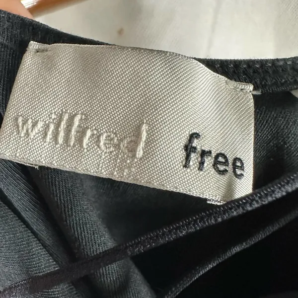 Aritzia Wilfred Free Black Thong Bodysuit Laced Up Size Medium - Image 5