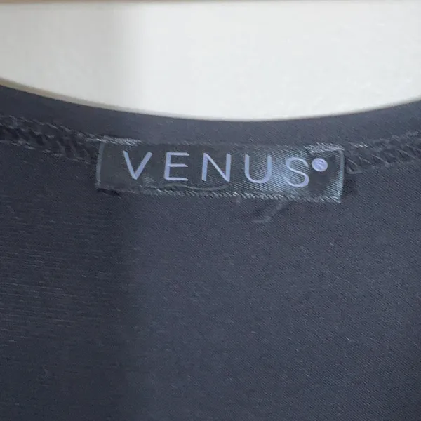 Venus Tie Front Keyhole Solid Maxi Dress Black Romantic Balloon Sleeve Size L - Image 6
