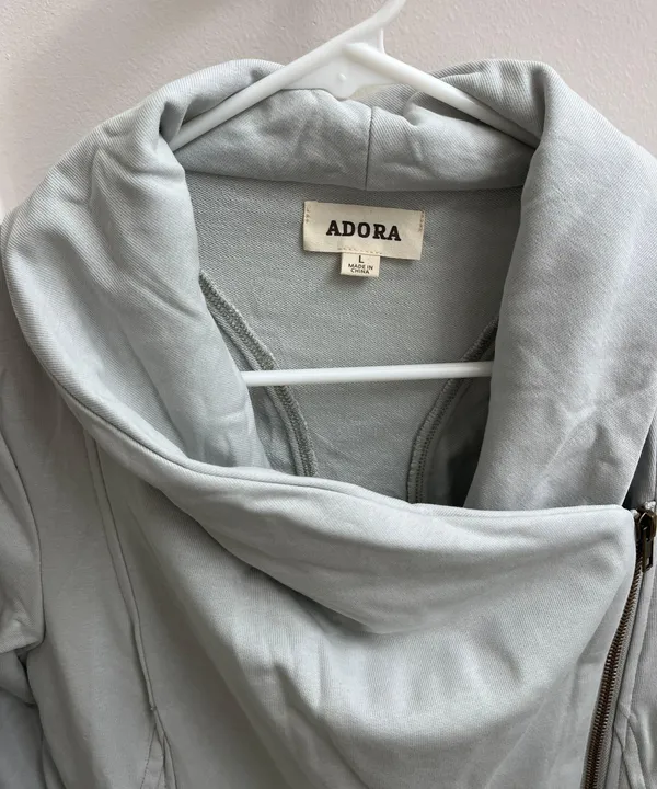 Zip Up Sweat Shirt Gray - Image 3